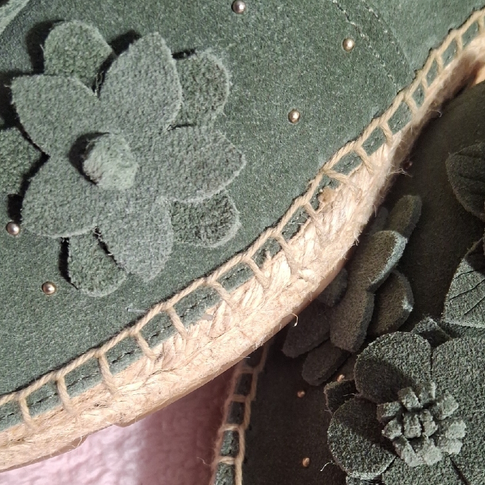 Talbots Green Floral Suede Loafers - Picture 4 of 7